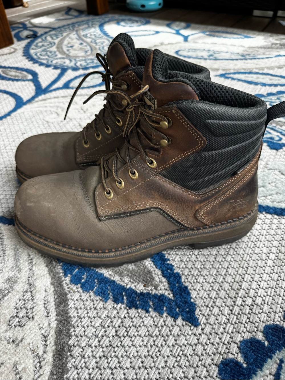 Irish Setter Men's Crosby 6” Leather Waterproof Work Boots w/Safety Toe Size 9.5